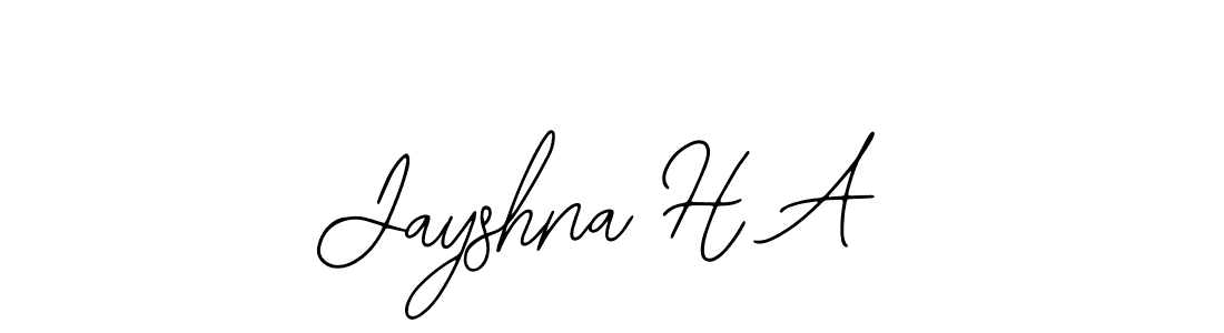 Jayshna H A stylish signature style. Best Handwritten Sign (Bearetta-2O07w) for my name. Handwritten Signature Collection Ideas for my name Jayshna H A. Jayshna H A signature style 12 images and pictures png