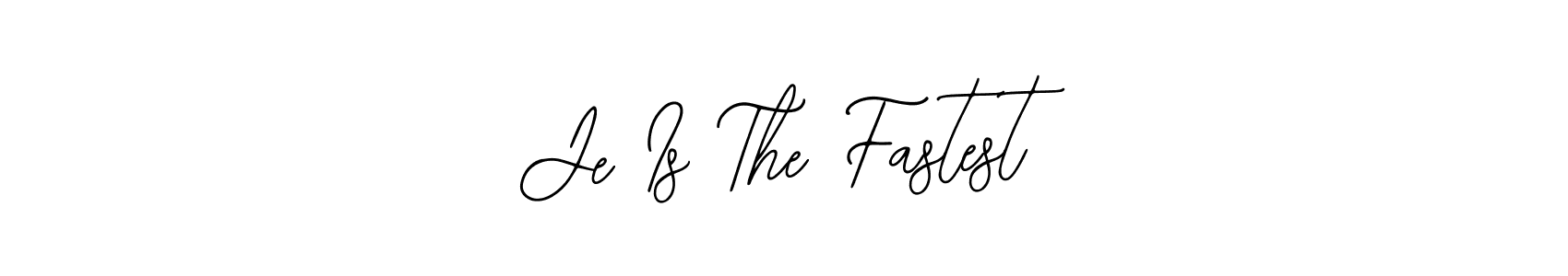 The best way (Bearetta-2O07w) to make a short signature is to pick only two or three words in your name. The name Je Is The Fastest include a total of six letters. For converting this name. Je Is The Fastest signature style 12 images and pictures png