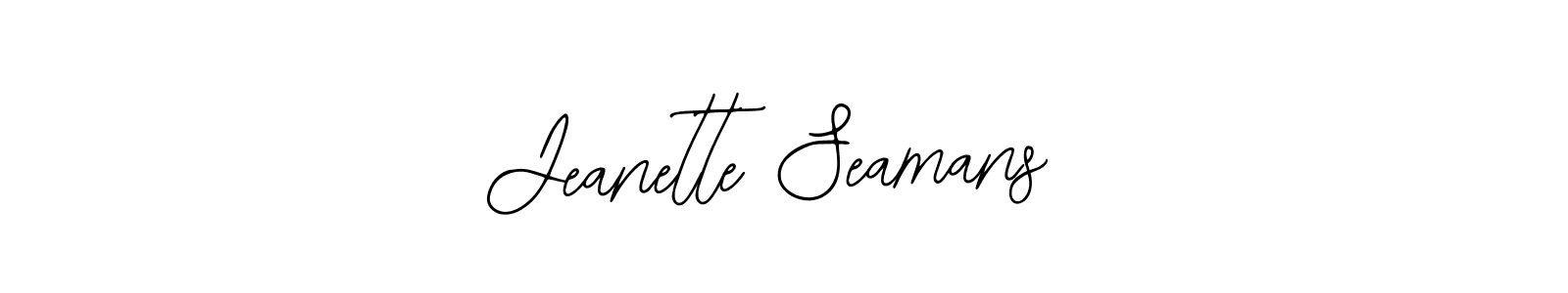 Use a signature maker to create a handwritten signature online. With this signature software, you can design (Bearetta-2O07w) your own signature for name Jeanette Seamans. Jeanette Seamans signature style 12 images and pictures png