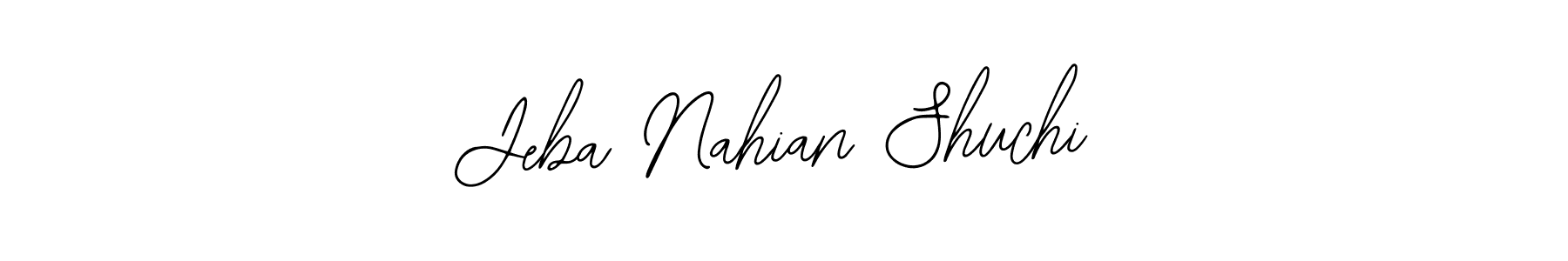 How to make Jeba Nahian Shuchi name signature. Use Bearetta-2O07w style for creating short signs online. This is the latest handwritten sign. Jeba Nahian Shuchi signature style 12 images and pictures png