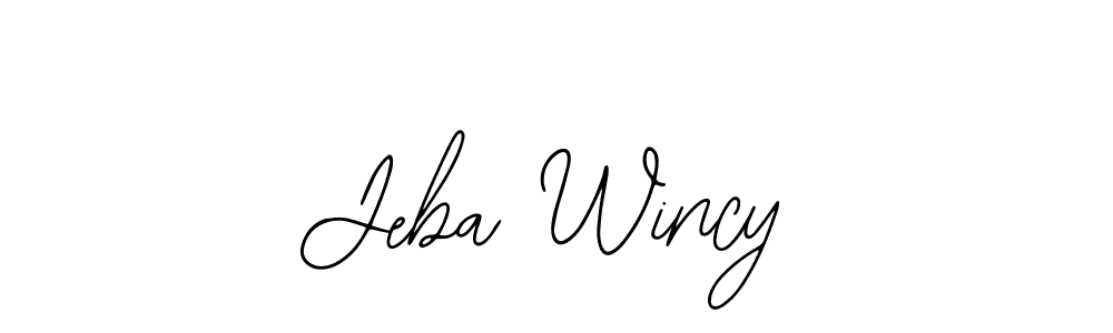 How to make Jeba Wincy name signature. Use Bearetta-2O07w style for creating short signs online. This is the latest handwritten sign. Jeba Wincy signature style 12 images and pictures png