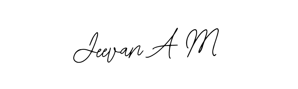 Use a signature maker to create a handwritten signature online. With this signature software, you can design (Bearetta-2O07w) your own signature for name Jeevan A M. Jeevan A M signature style 12 images and pictures png