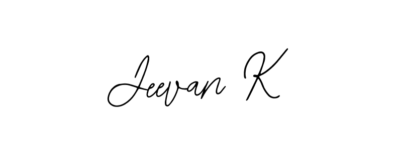 How to Draw Jeevan K signature style? Bearetta-2O07w is a latest design signature styles for name Jeevan K. Jeevan K signature style 12 images and pictures png