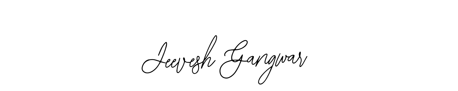 The best way (Bearetta-2O07w) to make a short signature is to pick only two or three words in your name. The name Jeevesh Gangwar include a total of six letters. For converting this name. Jeevesh Gangwar signature style 12 images and pictures png