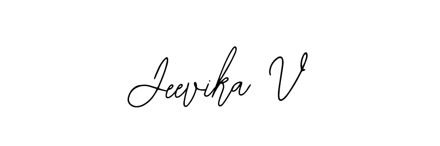 Bearetta-2O07w is a professional signature style that is perfect for those who want to add a touch of class to their signature. It is also a great choice for those who want to make their signature more unique. Get Jeevika V name to fancy signature for free. Jeevika V signature style 12 images and pictures png