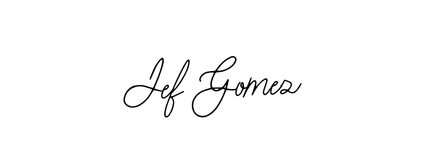 Bearetta-2O07w is a professional signature style that is perfect for those who want to add a touch of class to their signature. It is also a great choice for those who want to make their signature more unique. Get Jef Gomez name to fancy signature for free. Jef Gomez signature style 12 images and pictures png