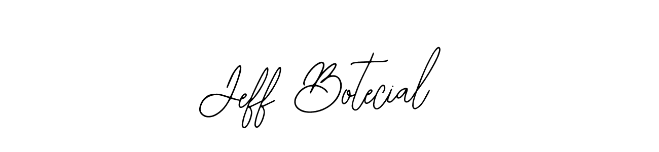 How to make Jeff Botecial name signature. Use Bearetta-2O07w style for creating short signs online. This is the latest handwritten sign. Jeff Botecial signature style 12 images and pictures png