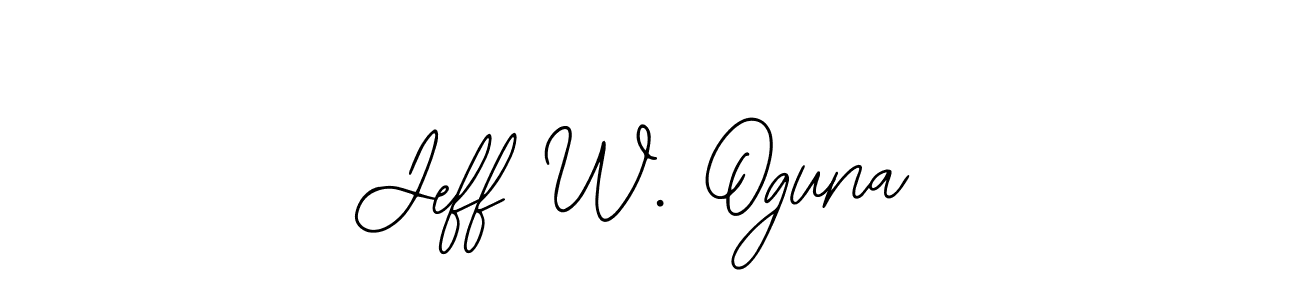 The best way (Bearetta-2O07w) to make a short signature is to pick only two or three words in your name. The name Jeff W. Oguna include a total of six letters. For converting this name. Jeff W. Oguna signature style 12 images and pictures png