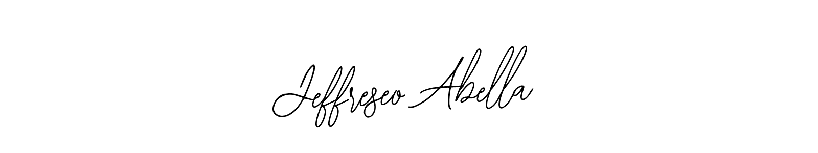 The best way (Bearetta-2O07w) to make a short signature is to pick only two or three words in your name. The name Jeffreseo Abella include a total of six letters. For converting this name. Jeffreseo Abella signature style 12 images and pictures png