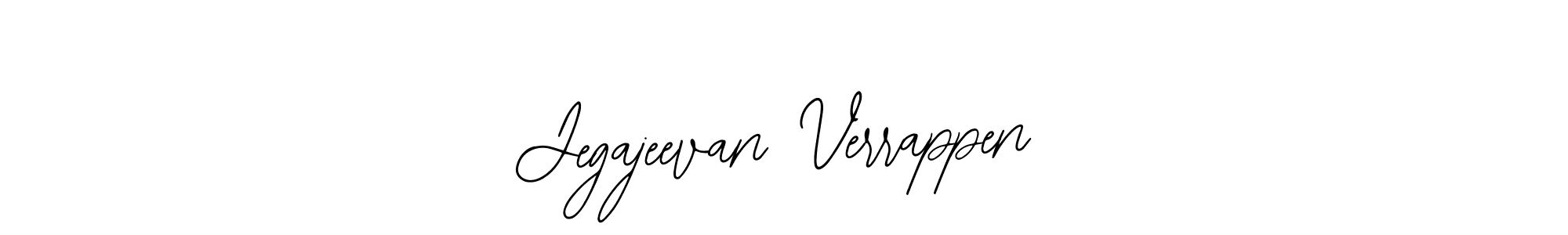 The best way (Bearetta-2O07w) to make a short signature is to pick only two or three words in your name. The name Jegajeevan Verrappen include a total of six letters. For converting this name. Jegajeevan Verrappen signature style 12 images and pictures png