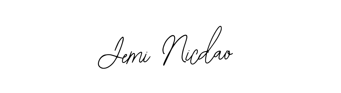 You should practise on your own different ways (Bearetta-2O07w) to write your name (Jemi Nicdao) in signature. don't let someone else do it for you. Jemi Nicdao signature style 12 images and pictures png