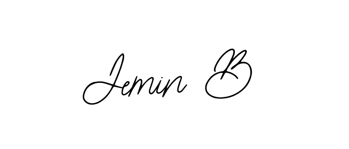 The best way (Bearetta-2O07w) to make a short signature is to pick only two or three words in your name. The name Jemin B include a total of six letters. For converting this name. Jemin B signature style 12 images and pictures png