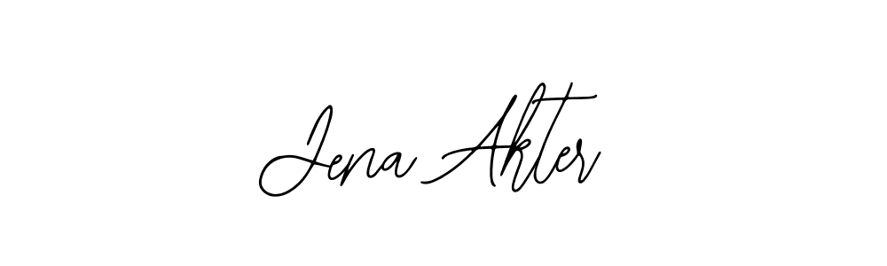 How to make Jena Akter name signature. Use Bearetta-2O07w style for creating short signs online. This is the latest handwritten sign. Jena Akter signature style 12 images and pictures png