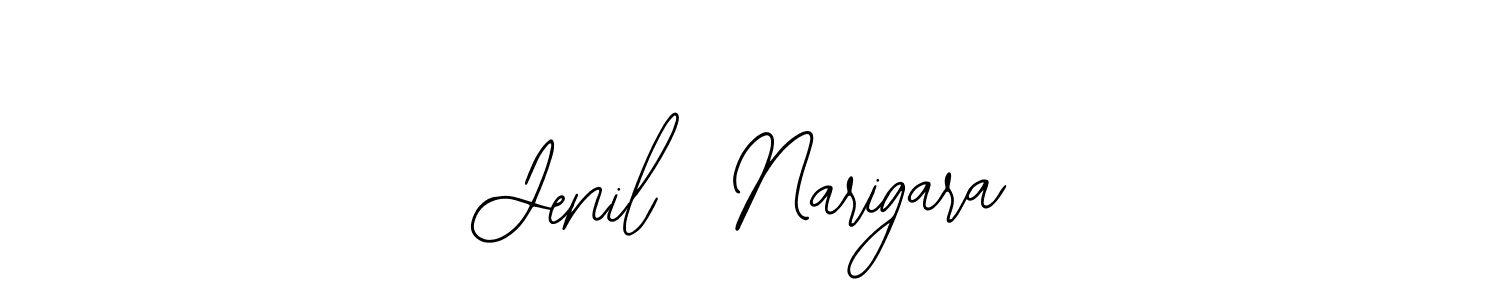 How to make Jenil  Narigara name signature. Use Bearetta-2O07w style for creating short signs online. This is the latest handwritten sign. Jenil  Narigara signature style 12 images and pictures png