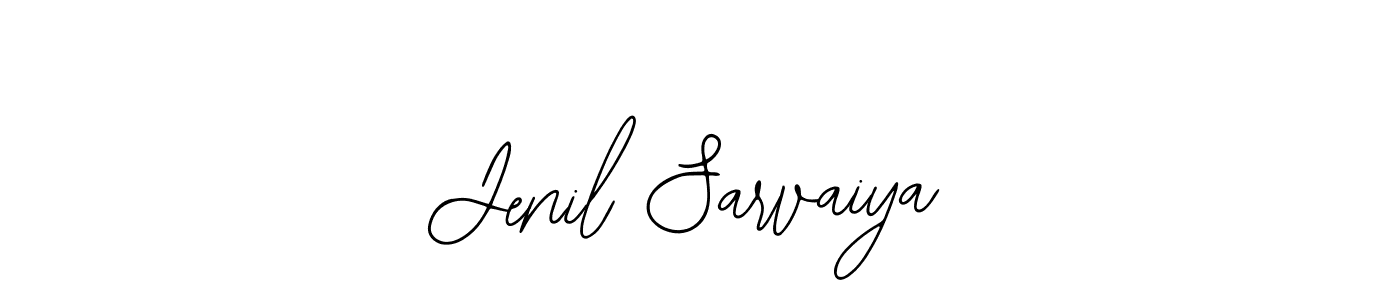 How to make Jenil Sarvaiya name signature. Use Bearetta-2O07w style for creating short signs online. This is the latest handwritten sign. Jenil Sarvaiya signature style 12 images and pictures png