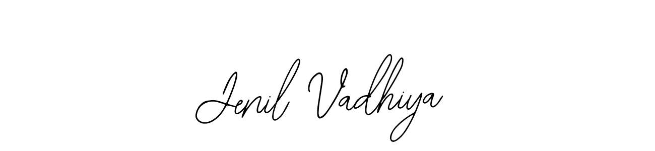 How to make Jenil Vadhiya name signature. Use Bearetta-2O07w style for creating short signs online. This is the latest handwritten sign. Jenil Vadhiya signature style 12 images and pictures png