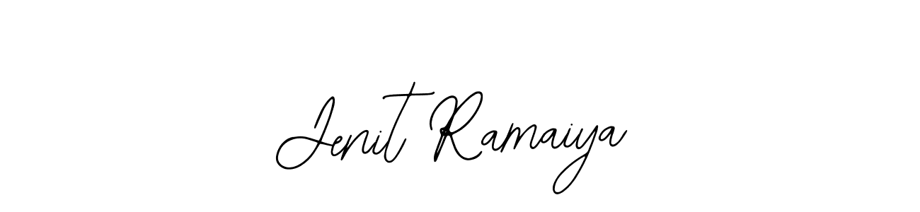 Use a signature maker to create a handwritten signature online. With this signature software, you can design (Bearetta-2O07w) your own signature for name Jenit Ramaiya. Jenit Ramaiya signature style 12 images and pictures png