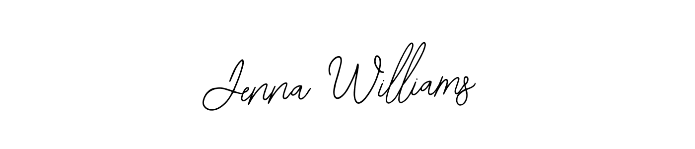 How to make Jenna Williams name signature. Use Bearetta-2O07w style for creating short signs online. This is the latest handwritten sign. Jenna Williams signature style 12 images and pictures png