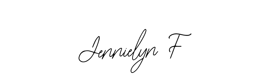 How to make Jennielyn F name signature. Use Bearetta-2O07w style for creating short signs online. This is the latest handwritten sign. Jennielyn F signature style 12 images and pictures png