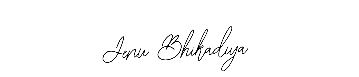 Use a signature maker to create a handwritten signature online. With this signature software, you can design (Bearetta-2O07w) your own signature for name Jenu Bhikadiya. Jenu Bhikadiya signature style 12 images and pictures png