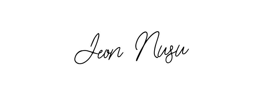 How to make Jeon Nusu signature? Bearetta-2O07w is a professional autograph style. Create handwritten signature for Jeon Nusu name. Jeon Nusu signature style 12 images and pictures png
