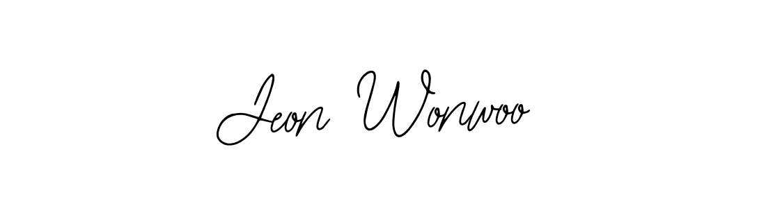The best way (Bearetta-2O07w) to make a short signature is to pick only two or three words in your name. The name Jeon Wonwoo include a total of six letters. For converting this name. Jeon Wonwoo signature style 12 images and pictures png