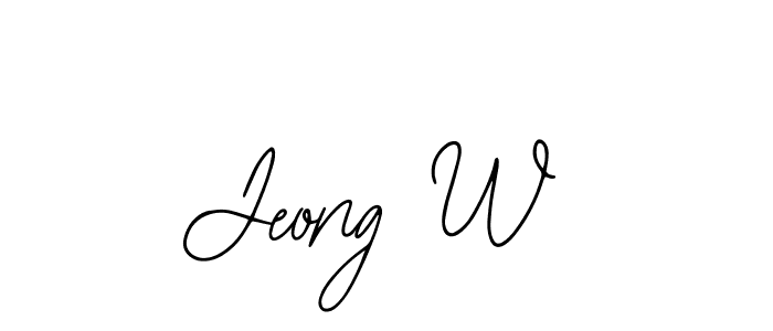 How to make Jeong W name signature. Use Bearetta-2O07w style for creating short signs online. This is the latest handwritten sign. Jeong W signature style 12 images and pictures png