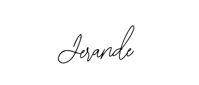 How to make Jerande name signature. Use Bearetta-2O07w style for creating short signs online. This is the latest handwritten sign. Jerande signature style 12 images and pictures png