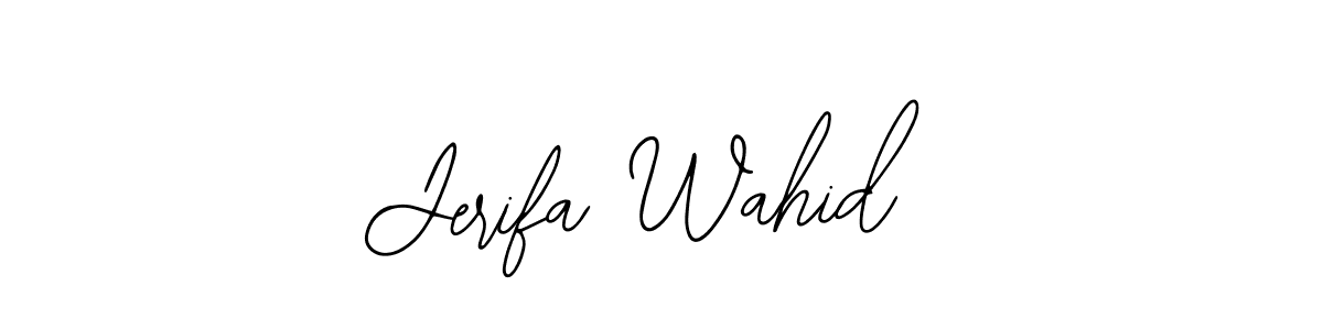 How to make Jerifa Wahid name signature. Use Bearetta-2O07w style for creating short signs online. This is the latest handwritten sign. Jerifa Wahid signature style 12 images and pictures png