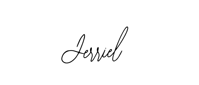 The best way (Bearetta-2O07w) to make a short signature is to pick only two or three words in your name. The name Jerriel include a total of six letters. For converting this name. Jerriel signature style 12 images and pictures png