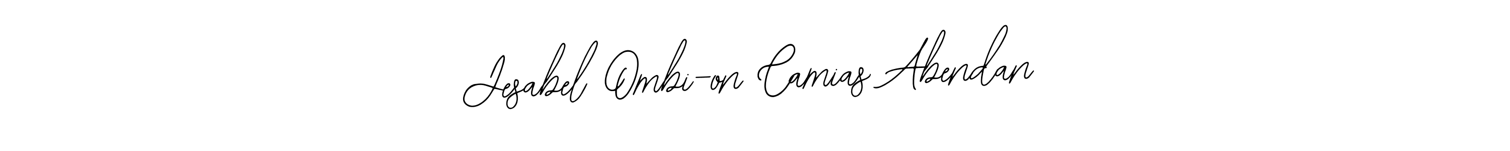 if you are searching for the best signature style for your name Jesabel Ombi-on Camias Abendan. so please give up your signature search. here we have designed multiple signature styles  using Bearetta-2O07w. Jesabel Ombi-on Camias Abendan signature style 12 images and pictures png