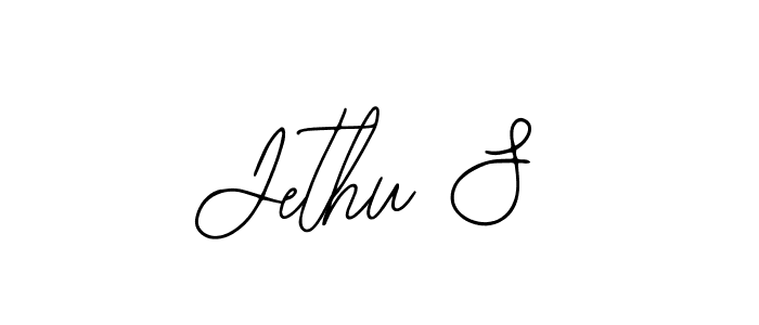 You should practise on your own different ways (Bearetta-2O07w) to write your name (Jethu S) in signature. don't let someone else do it for you. Jethu S signature style 12 images and pictures png