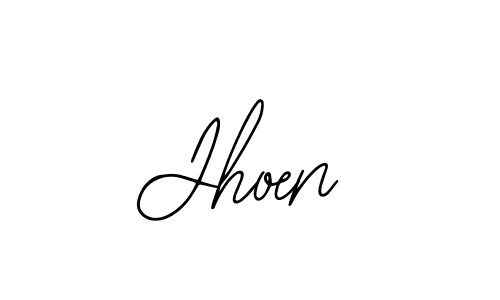 How to make Jhoen name signature. Use Bearetta-2O07w style for creating short signs online. This is the latest handwritten sign. Jhoen signature style 12 images and pictures png