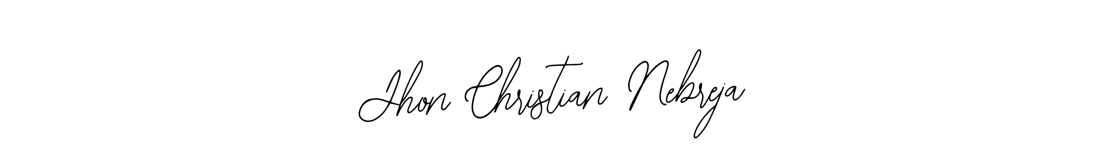 Also You can easily find your signature by using the search form. We will create Jhon Christian Nebreja name handwritten signature images for you free of cost using Bearetta-2O07w sign style. Jhon Christian Nebreja signature style 12 images and pictures png