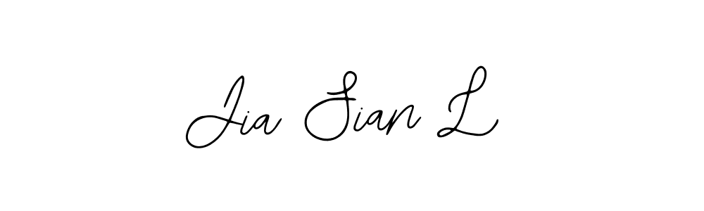 How to make Jia Sian L name signature. Use Bearetta-2O07w style for creating short signs online. This is the latest handwritten sign. Jia Sian L signature style 12 images and pictures png