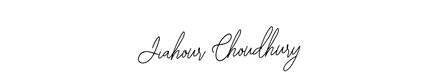 How to make Jiahour Choudhury name signature. Use Bearetta-2O07w style for creating short signs online. This is the latest handwritten sign. Jiahour Choudhury signature style 12 images and pictures png