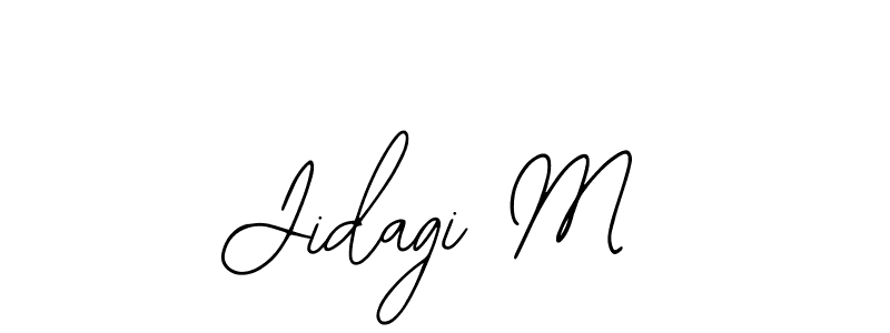 How to make Jidagi M name signature. Use Bearetta-2O07w style for creating short signs online. This is the latest handwritten sign. Jidagi M signature style 12 images and pictures png