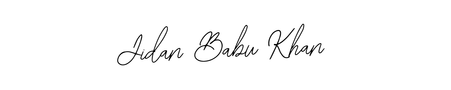 The best way (Bearetta-2O07w) to make a short signature is to pick only two or three words in your name. The name Jidan Babu Khan include a total of six letters. For converting this name. Jidan Babu Khan signature style 12 images and pictures png