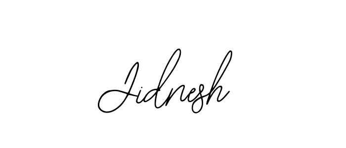 How to make Jidnesh name signature. Use Bearetta-2O07w style for creating short signs online. This is the latest handwritten sign. Jidnesh signature style 12 images and pictures png