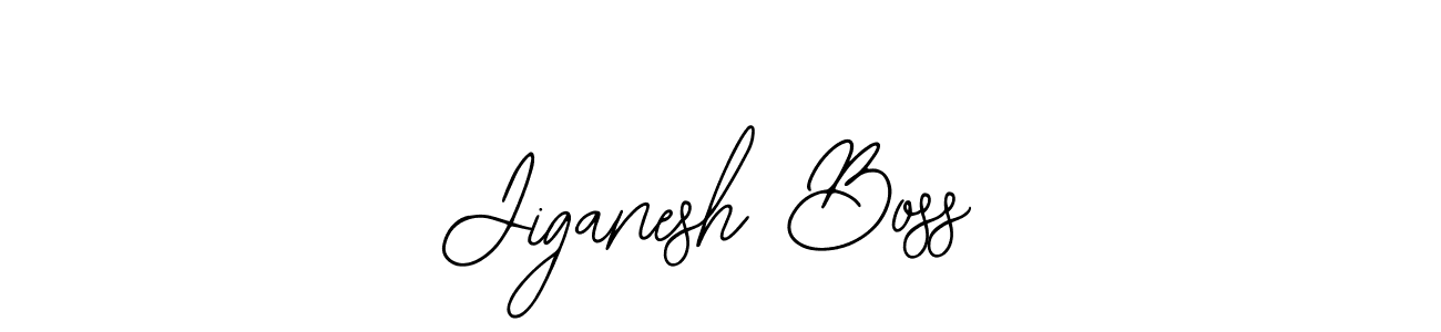 How to make Jiganesh Boss name signature. Use Bearetta-2O07w style for creating short signs online. This is the latest handwritten sign. Jiganesh Boss signature style 12 images and pictures png