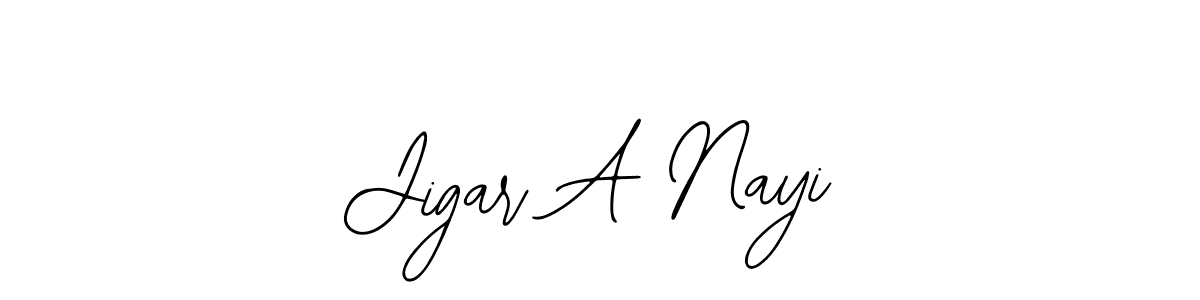 The best way (Bearetta-2O07w) to make a short signature is to pick only two or three words in your name. The name Jigar A Nayi include a total of six letters. For converting this name. Jigar A Nayi signature style 12 images and pictures png