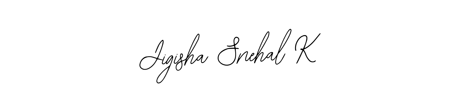 Also we have Jigisha Snehal K name is the best signature style. Create professional handwritten signature collection using Bearetta-2O07w autograph style. Jigisha Snehal K signature style 12 images and pictures png