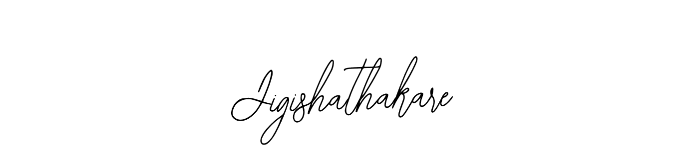 How to make Jigishathakare name signature. Use Bearetta-2O07w style for creating short signs online. This is the latest handwritten sign. Jigishathakare signature style 12 images and pictures png