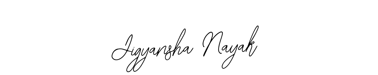 How to make Jigyansha Nayak name signature. Use Bearetta-2O07w style for creating short signs online. This is the latest handwritten sign. Jigyansha Nayak signature style 12 images and pictures png