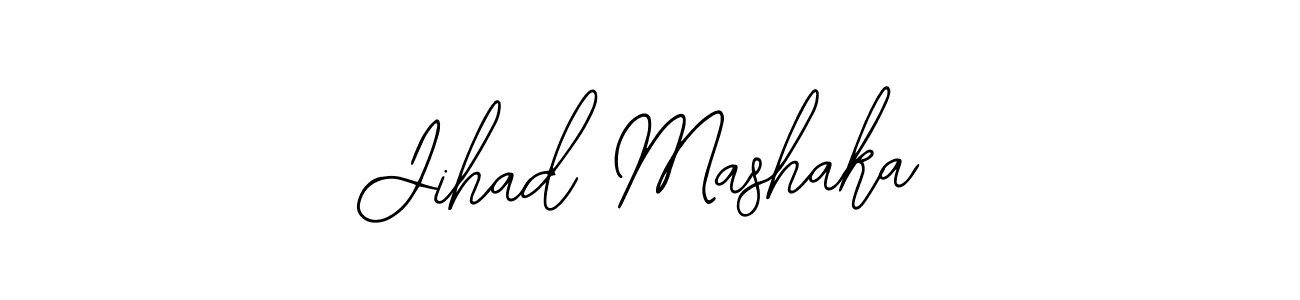 How to make Jihad Mashaka name signature. Use Bearetta-2O07w style for creating short signs online. This is the latest handwritten sign. Jihad Mashaka signature style 12 images and pictures png