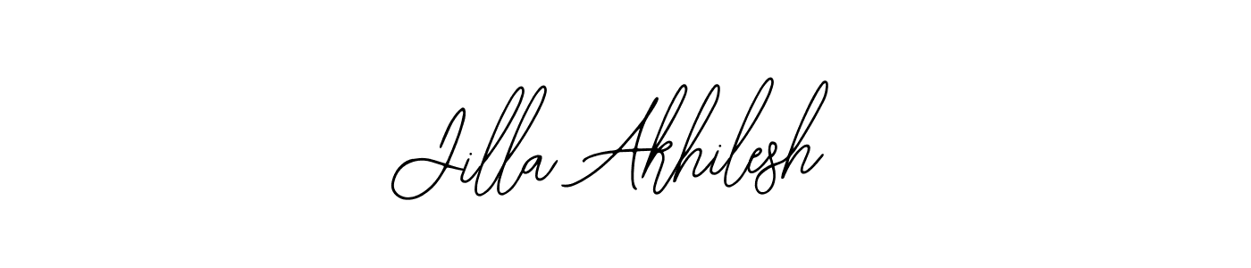 How to make Jilla Akhilesh name signature. Use Bearetta-2O07w style for creating short signs online. This is the latest handwritten sign. Jilla Akhilesh signature style 12 images and pictures png