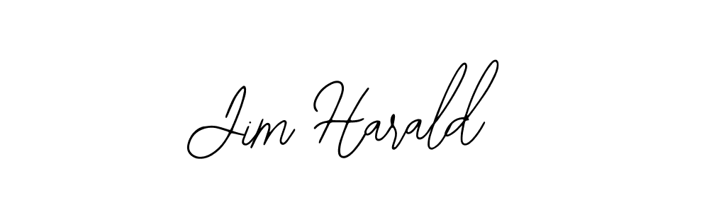 How to make Jim Harald name signature. Use Bearetta-2O07w style for creating short signs online. This is the latest handwritten sign. Jim Harald signature style 12 images and pictures png