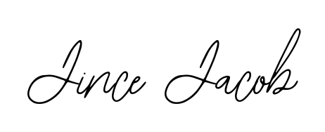 A modern signature idea for name Jince Jacob using Bearetta-2O07w font. Clean strokes and elegant curves make it stand out instantly. Jince Jacob signature style 12 images and pictures png