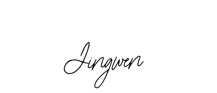 How to make Jingwen name signature. Use Bearetta-2O07w style for creating short signs online. This is the latest handwritten sign. Jingwen signature style 12 images and pictures png