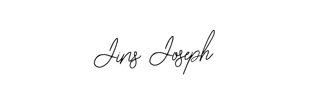 You should practise on your own different ways (Bearetta-2O07w) to write your name (Jins Joseph) in signature. don't let someone else do it for you. Jins Joseph signature style 12 images and pictures png